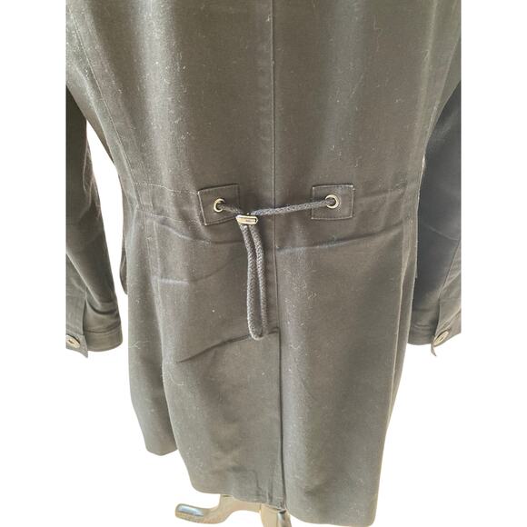 Guess Black Trench Coat Size Petite Medium - Picture 7 of 12